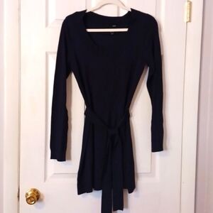 H&m tunic top sweater / dress  long sleeve MIDI Mini navy blue size S